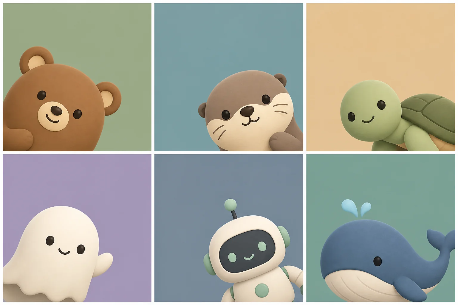 AI-generated sample icon and mascot concepts in three distinct visual directions